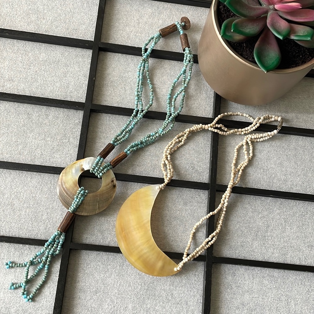 Beaded/Shell Necklaces. 2 Piece Bundle